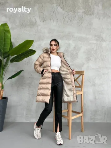 Дълго дамско яке със силиконова вата, снимка 3 - Якета - 49179630