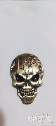 Емблема Skull 3D,американски стил, снимка 1 - Аксесоари и консумативи - 39832846