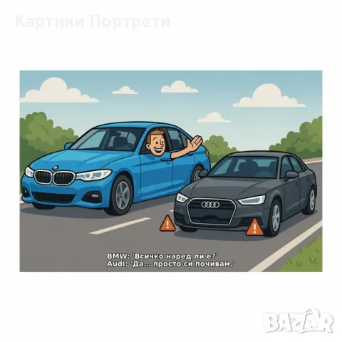 Картина с ВМW и Ауди., снимка 2 - Декорация за дома - 50130675