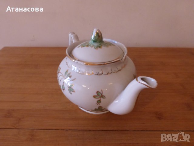 Руски порцеланови чайник и захарница 1980 г, снимка 9 - Аксесоари за кухня - 41086545