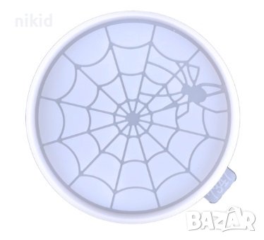 паяжина мрежа с паяк кръгъл силиконов молд форма фондан смола подложка чаши чаша декор шоколад