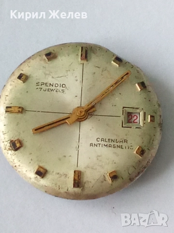 Механизъм с циферблат от стар ръчен часовник 52095, снимка 2 - Мъжки - 52264339