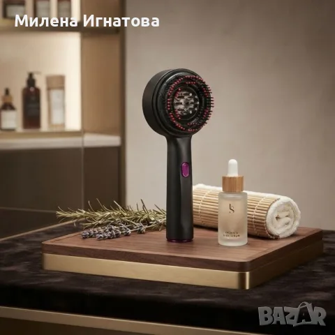 Електрически масажор за скалп с резервоар и червена светлина