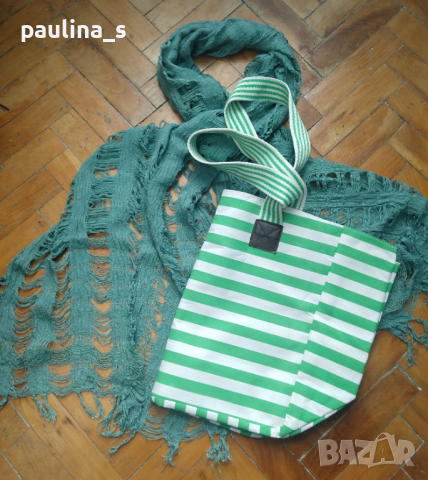 Чанта за плаж или за покупки с подарък шалче , снимка 3 - Чанти - 36164923
