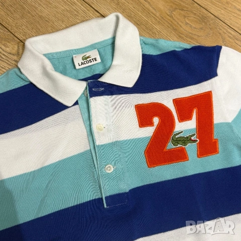 Мъжка тениска с яка Lacoste 27 | L размер, снимка 2 - Тениски - 53604274