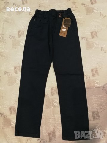 Плътни панталони за момчета, изцяло на ластик, тъмно син цвят. , снимка 1 - Детски панталони и дънки - 42610718