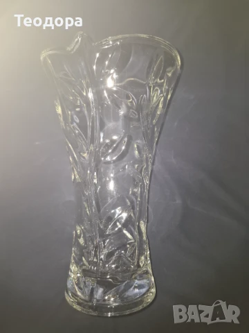 Ретро кристална ваза с цветя, снимка 4 - Вази - 50591287