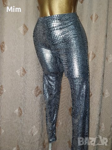 Сребрист  клин  имитиращ еко кожа змийски принт , снимка 5 - Клинове - 42095221