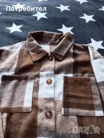 Дамска дълга карирана риза, снимка 2 - Ризи - 52001741