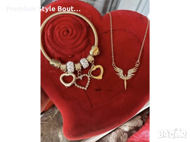 комплект колие и гривна от медицинска стомана 