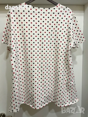 Нова!  БЯЛА БЛУЗА НА ЦВЕТНИ ТОЧКИ, снимка 8 - Тениски - 50952808