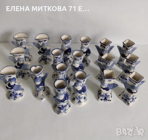 Малки порцеланови вазички на Делфт 4 модела общо 18 бр, снимка 2 - Вази - 55843818