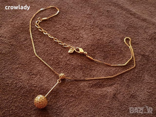 Уникално дизайнерско колие с 18к златно покритие и кристали SWAROVSKI