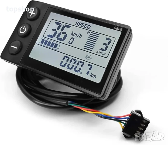 LCD дисплей SW S866 24, 36, 48V за тротинетка, електрически велосипед, водоустойчив!