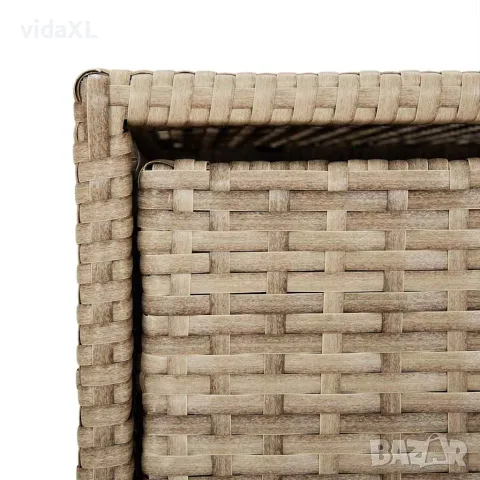 vidaXL Градински шкаф за съхранение бежов 55x59x80 см полиратан, снимка 9 - Ракли - 56147368