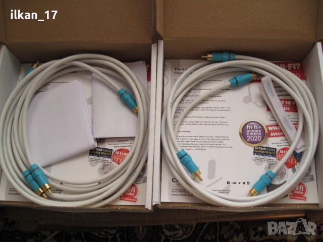 Чинчове Качествен стерео аудио кабел Chord C-Line Audio 2Комплекта по 2 Метра Внос Герман 2RCA-2RCA , снимка 4 - Аудиосистеми - 52422781