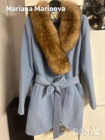 Кашмирено палто естествен косъм, снимка 8 - Палта, манта - 52923236