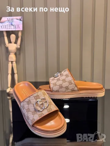 Gucci Дамски Бежови Чехли Гучи Код E328