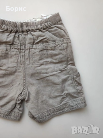 Ленени Детски Бермуди - 9-12м - 80см - Къси Панталони, снимка 5 - Панталони и долнища за бебе - 53499974
