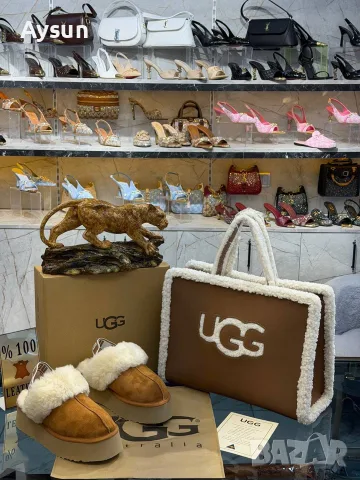 UGG естествена кожа боти и чанта сет, снимка 3 - Дамски боти - 56163960