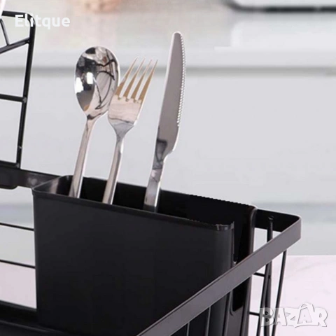 Двуетажен метален сушилник за съдове Cheffinger с отделение за прибори , снимка 6 - Други - 53179882