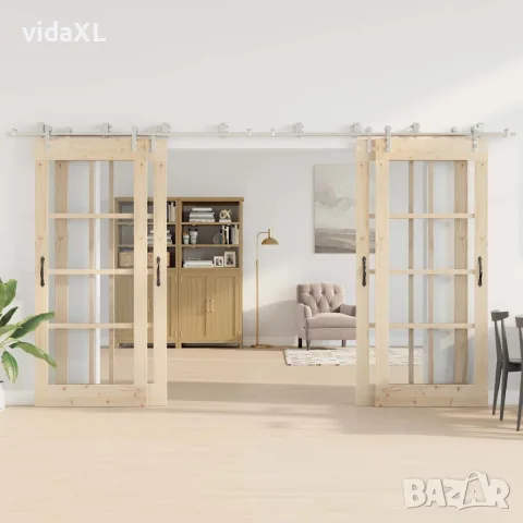 vidaXL Механизъм за плъзгаща врата 400 см неръждаема стомана сребрист, снимка 3 - Железария - 56146979
