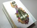 925 Сребърно колие със зелен аметист празиолит 51 карата, снимка 4