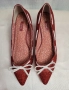 Стилни празнични червени дамски обувки на ток номер 38, снимка 2