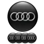 4 броя Силиконови стикери за Капачки на Джанти с лого АУДИ, Авто тунинг Интериор, снимка 1