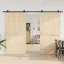vidaXL Комплект механизъм за плъзгаща врата, 305 см, стомана, черен, снимка 3