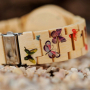 Дамски часовник с каишка от верижно дърво и изрисувани пеперуди, снимка 7