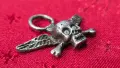 Сребърен медальон, череп с крила и кръстосани кости ( дизайна Chrome Hearts Foti, снимка 2