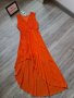 НОВА уникална дълга рокля. Налична в цвят:оранжев и циклама на намаление , снимка 1 - Рокли - 41287824
