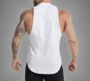 Изрязан Мъжки Бял Потник за Фитнес Тренировка и Ежедневие, снимка 4