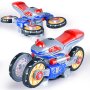 Каскадна, светеща играчка мотор, въртяща се на 360 градуса с подвижни гуми, снимка 4