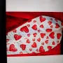 Олекотена завивка и покривка, в червено и бяло на сърца, 2 лица, снимка 2