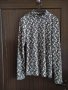 Пролетна блуза в сиво и бяло , снимка 1 - Блузи с дълъг ръкав и пуловери - 40543803