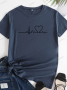 Нова дамска ежедневна тениска с къс ръкав и любовна шарка, 12цвята, снимка 3