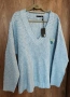 Нов син пуловер бранд 157 LEGER с брошка облак дъжд, снимка 4