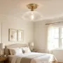 Полилей/плафон за таван с кристален ефект и стъклен абажур E27 ZYDTRIP, снимка 4