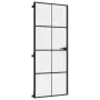 vidaXL Интериорна врата черна 83x201,5 см закалено стъкло и алуминий, снимка 4