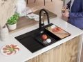 Черна гранитна кухненска мивка Сидни 780-60 Ergo Multilevel 780х500, снимка 4
