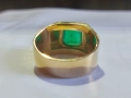 Масивен златен пръстен с Колумбийски смарагд/изумруд, снимка 7