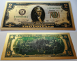 Сувенирни златисти, цветни банкноти долари, снимка 4