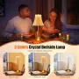 Нова Кристална нощна лампа, преносима, с 3 цвята, златиста, акумулаторна, снимка 2