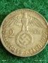 Сребърна монета 2 райхсмарки 1937г. Германия Трети Райх с Свастика за КОЛЕКЦИОНЕРИ 47766, снимка 2