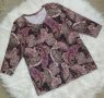 Блуза в лилаво-розов пейсли принт , снимка 1 - Тениски - 41784149