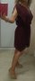 Супер лекичка шифонена рокля в цвят бордо със златист кант, снимка 4