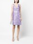 P.A.R.O.S.H. маркова лилава флорална металик-жакард рокля, НОВА, р-р М, 2023, снимка 3