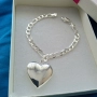Сребърна, дамска гривна със сърце/ плочка. 10 различни модели. В кутия за подарък., снимка 5